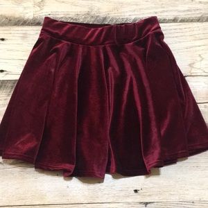 Velvet mini skirt